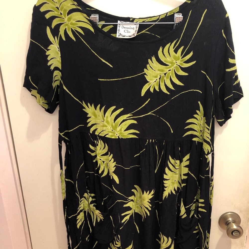 Vintage palm tree babydoll dress